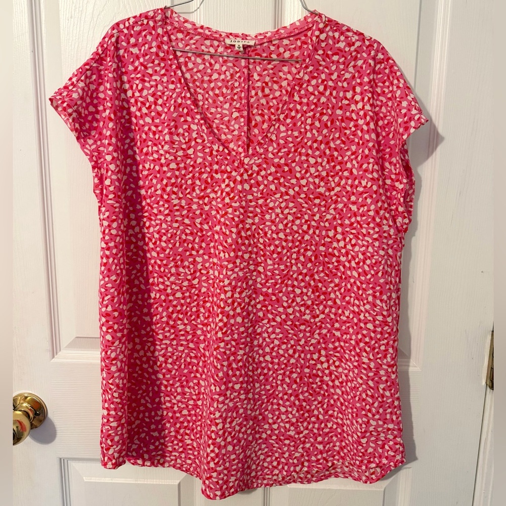 JODIFL Vibrant Pink and White Blouse